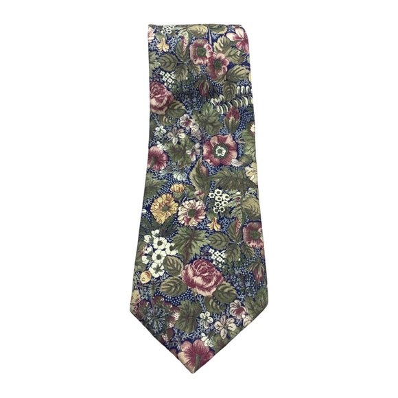Corporate Casual by Van Heusen Floral Pattern Tie 100% cotton 4” wide 58” - Picture 3 of 6